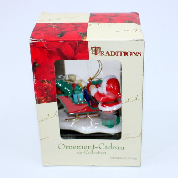 Traditions Collectable Gift Ornament Christmas Santa Claus With a Sleigh - Picture 3 of 3